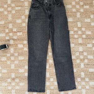 Abercrombie & Fitch Women's Dark Black/Gray Straight Leg Jeans